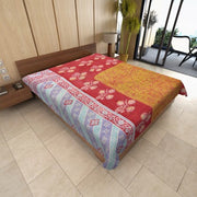 Bohemian kantha throw vintage sari hand quilted bedspread on sale-Jaipur Handloom