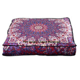 Bohemian Mandala Square Floor Cushion Cute Indian Outdoor Seating Pouf Cover-Jaipur Handloom