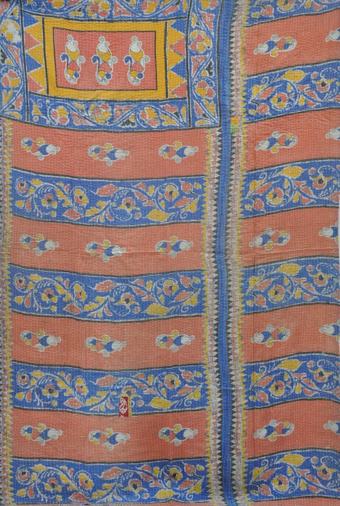 indian kantha quilt bed cover
