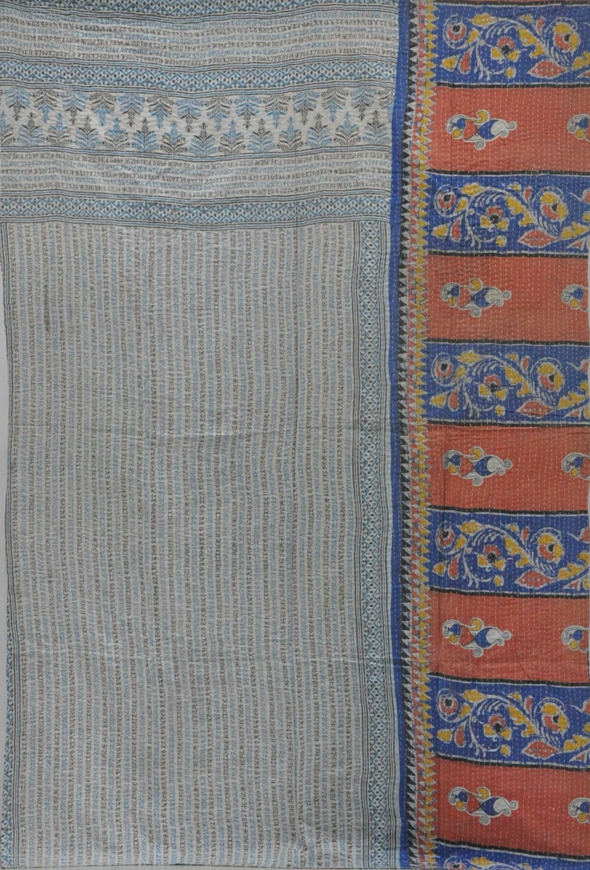 vintage sari kantha gudri throw
