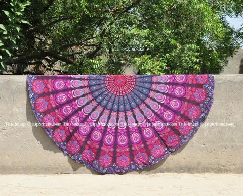 Same As A Picture RAJASTHAN FASHIONS Indian Cotton Boho Handmade Round  Beach Throw Yoga Mat, Size: 72 Inches at Rs 250 in Jaipur
