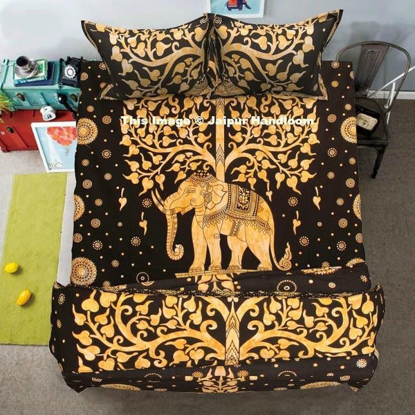 bohemian tree of life bedding set with comforter bed cover and pillows-Jaipur Handloom