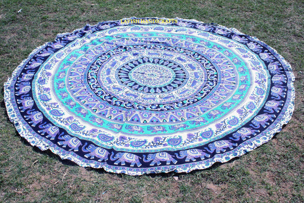 bohemian wall decor mandala tapestry hippie round beach towels on sale-Jaipur Handloom