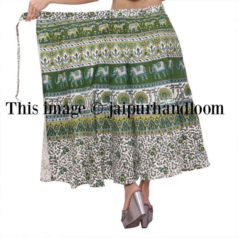 bohemian women skirts long rapron skirts evening party dress stylish beach dress in cotton-Jaipur Handloom