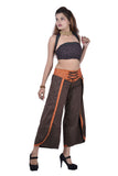 Brown women short pants capris style women legging loose summer pants-Jaipur Handloom
