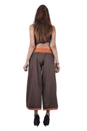 Brown women short pants capris style women legging loose summer pants-Jaipur Handloom