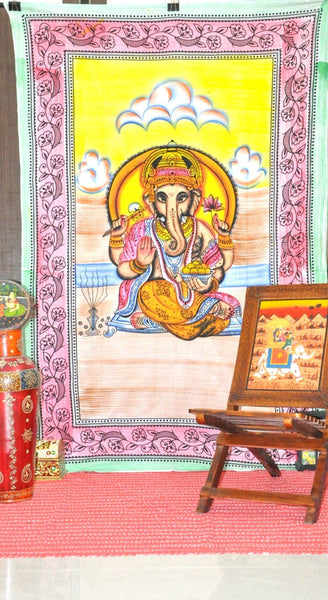 college tapestry ganesha tapestry college dorm tapestry bedding throw-Jaipur Handloom
