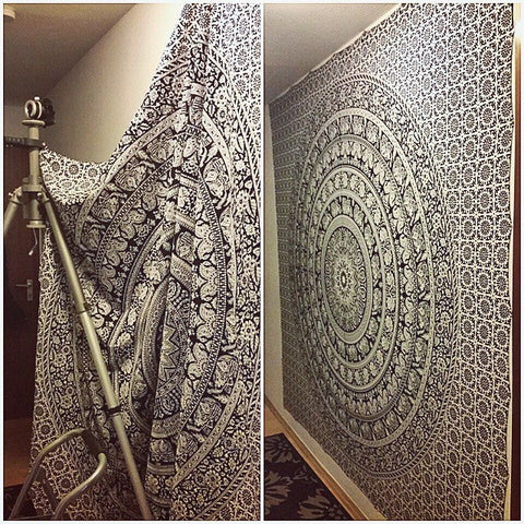 cotton beach throw towel urban hippie tapestry dorm room wall decor-Jaipur Handloom