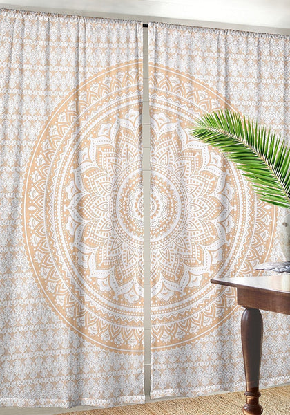 cotton indian curtains mandala window curtain indian tapestry drapes for dorm room-Jaipur Handloom