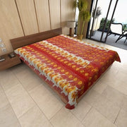 cotton kantha stitched twin bedspread vintage sofa blanket throw-Jaipur Handloom