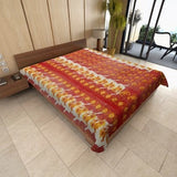 cotton kantha stitched twin bedspread vintage sofa blanket throw-Jaipur Handloom