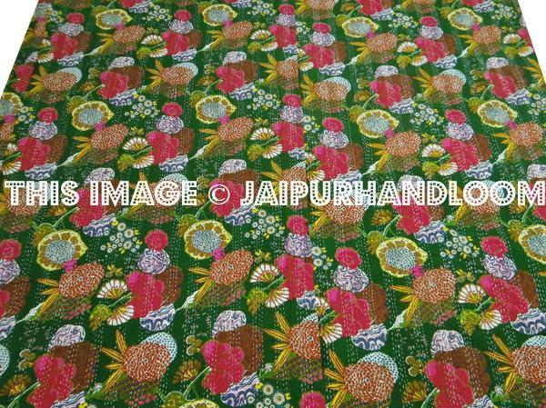 cotton kantha throws