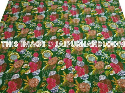 cotton kantha throws