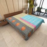 decorative kantha curtains bohemian bedroom kantha bedspread blanket-Jaipur Handloom