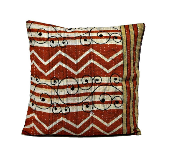 decorative sofa cushion bohemian couch throw pillow indian kantha cushions - NS20-Jaipur Handloom