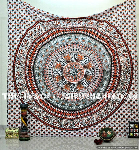 dorm room hippie tapestry magical bird evolution mandala tapestries-Jaipur Handloom