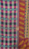 block print kantha quilt bed cover