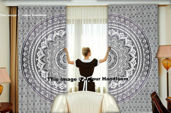 dorm room mandala curtains boho living room door curtains tapestry wall hanging-Jaipur Handloom