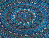 dorm room medallion tapestry blue mandala wall hanging tapestries-Jaipur Handloom