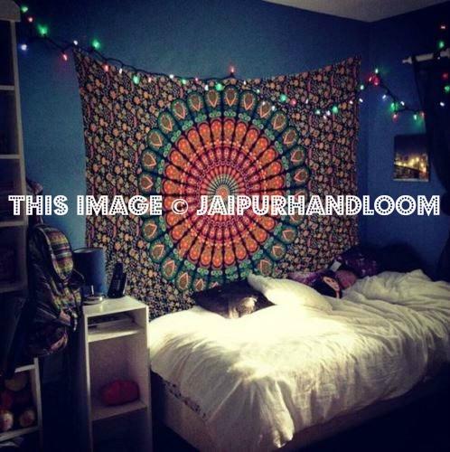dorm room tapestry wall hanging indian bohemian bedspread coverlet