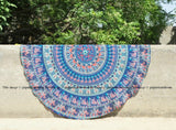 elephant mandala beach roundie boho round mandala tapestry wall hanging-Jaipur Handloom