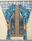 Elephant Mandala Door Curtains Bohemian 2 Panels Window Hanging-Jaipur Handloom