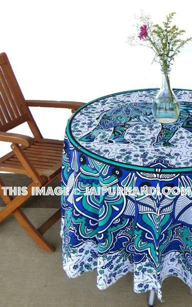 elephant tablecloth tapestry ethnic cotton table runner cute beach towels-Jaipur Handloom