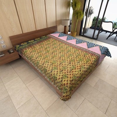 fair trade indian sari kantha quilt bohemian quilted bedspread coverlet-Jaipur Handloom
