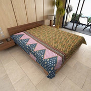 fair trade indian sari kantha quilt bohemian quilted bedspread coverlet-Jaipur Handloom
