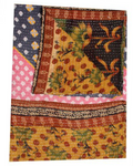 fair trade indian sari kantha quilt bohemian quilted bedspread coverlet-Jaipur Handloom
