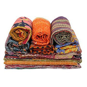 fair trade kantha throw wholesale - 10 pc set of vintage kantha quilt-Jaipur Handloom