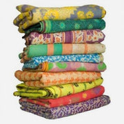 fair trade kantha throw wholesale - 10 pc set of vintage kantha quilt-Jaipur Handloom