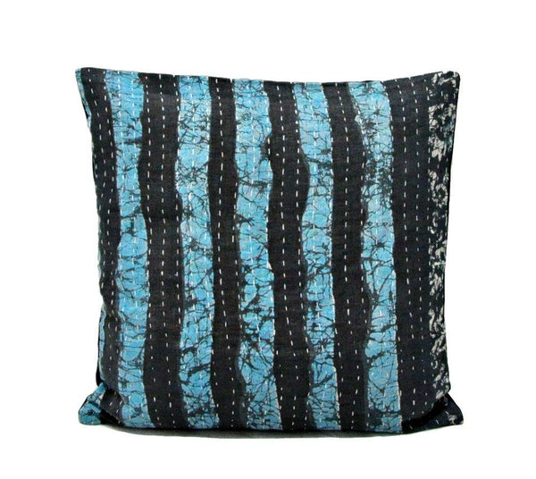 floral kantha cushion cover bohemian outdoor furniture pillow covers - C18-Jaipur Handloom