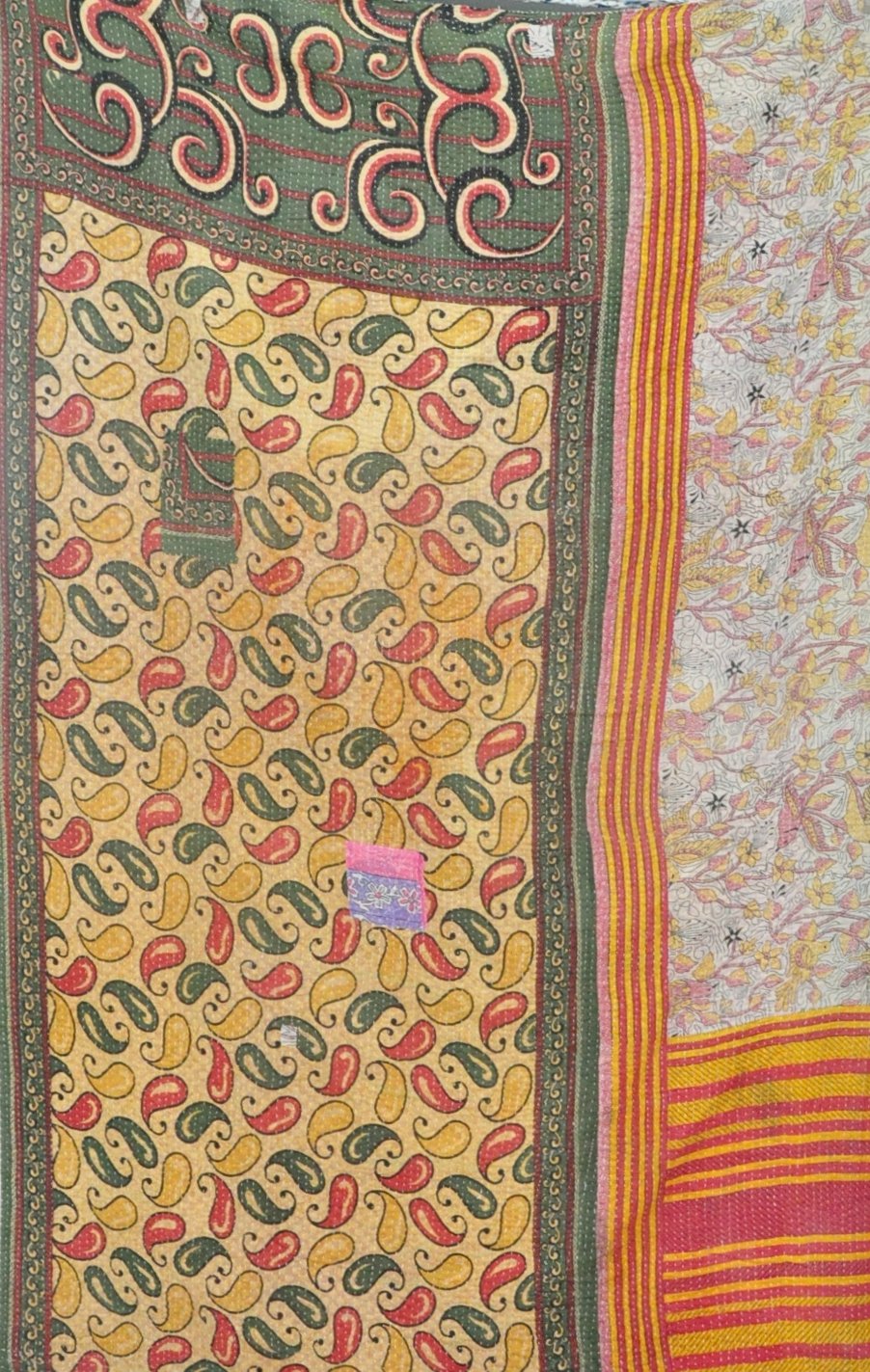paisley kantha quilt throw