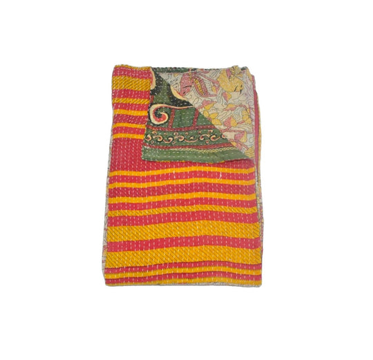 floral kantha throw handmade kantha baby blanket boho kantha coverlet