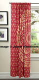 Golden Mandala Living Room Door Curtains Indian Cotton 2 Panel Window Hanging-Jaipur Handloom