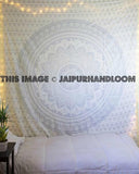 gray mandala bed cover-Jaipur Handloom