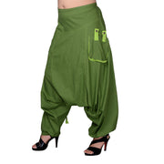green yoga leggings burning man pants hippie party dress trousers-Jaipur Handloom
