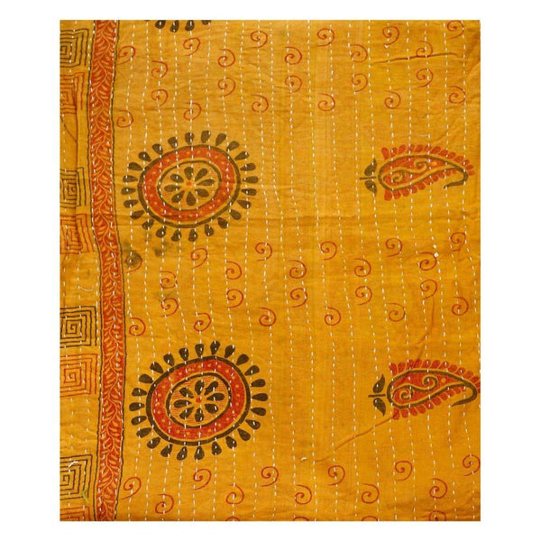 hand stitched baby blanket vintage kantha quilt bedspread beach throw-Jaipur Handloom