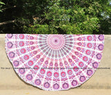 handmade cotton beach towels boho chic beach blanket ethnic mandala yoga mat-Jaipur Handloom