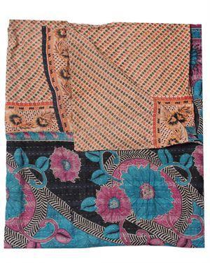 handmade kantha yoga mat vintage sari kantha throws blankets-Jaipur Handloom