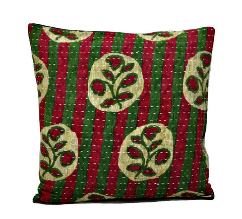 handmade pillow covers indian kantha cushions dining chair pillows - NS83-Jaipur Handloom