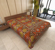 handmade vintage kantha throw indian sari sofa cover beach blanket-Jaipur Handloom