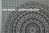 hippie mandala tapestry black and white dorm room bedding bed sheet-Jaipur Handloom