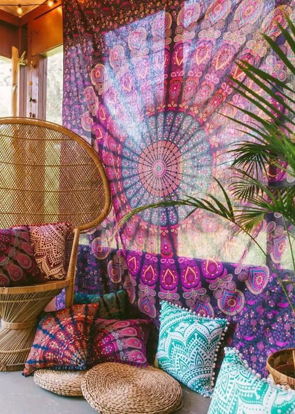 hippie mandala tapestry wall hanging cheap dorm room wall decor tapestry-Jaipur Handloom