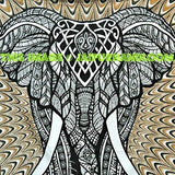 hippie psychedelic elephant tapestries dorm room bedspread blanket throw-Jaipur Handloom