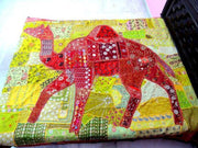indian camel bed cover bohemian embroidered queen bedding bedspread-Jaipur Handloom