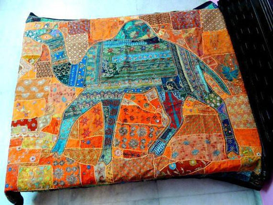 indian camel bed cover bohemian embroidered queen bedding bedspread-Jaipur Handloom