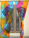 Indian Elephant 2 Panels Door Curtains Bohemian Elephant Window Hanging-Jaipur Handloom