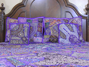 Indian Embroidered Vintage Queen Bed cover Applique Bohemian Bedding Set-Jaipur Handloom
